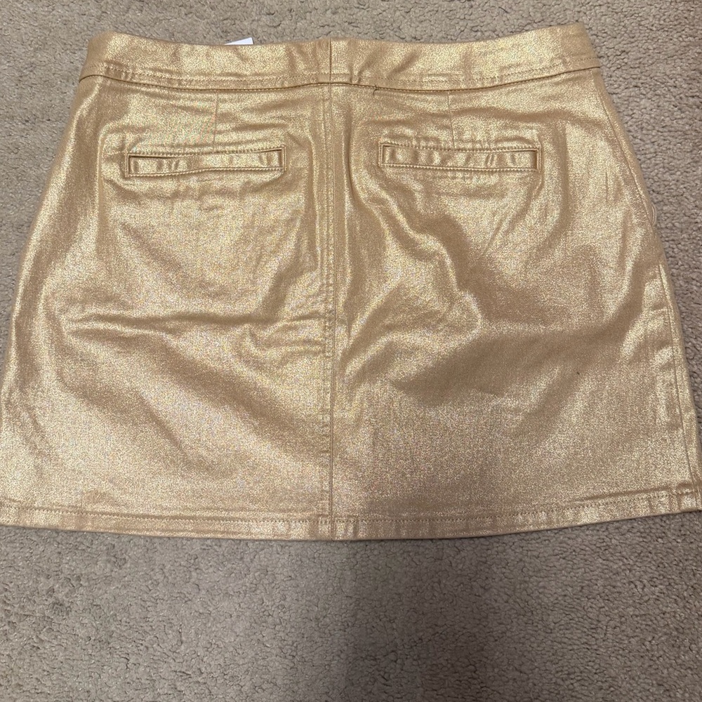 NWT Lilly Pulitzer Colette Gold Shimmer Mini Skirt - Picture 7 of 7